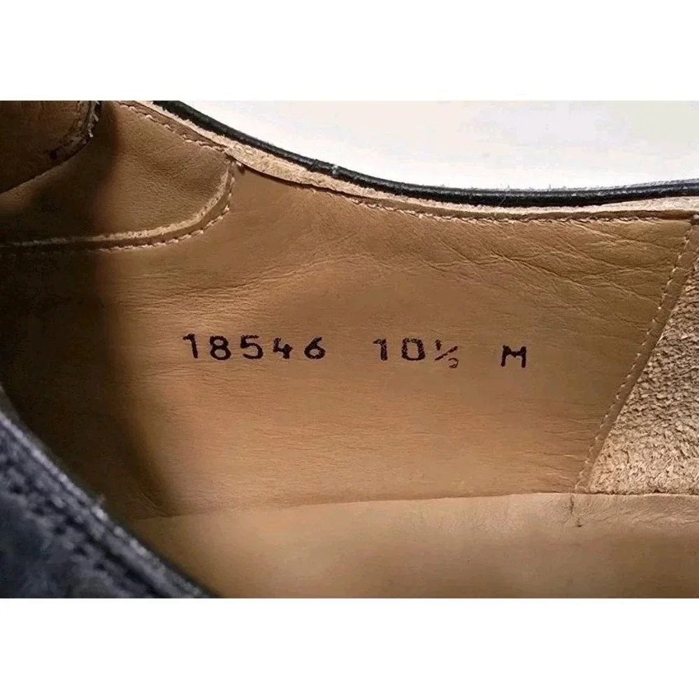 Magnanni Men's Size 10.5 Double Monk Strap Wingtip Shoes Dark Blue